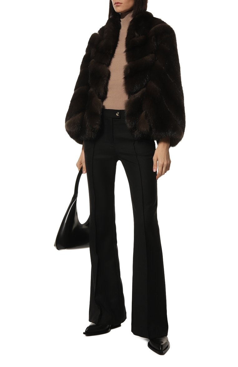 Шуба из меха соболя с каракулем